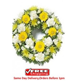 Yellow and White Wreath